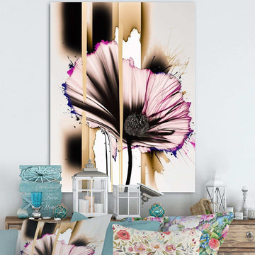 Pink Gerbera Flower On Abstract Fusion II - Traditional Bedroom Wall Art